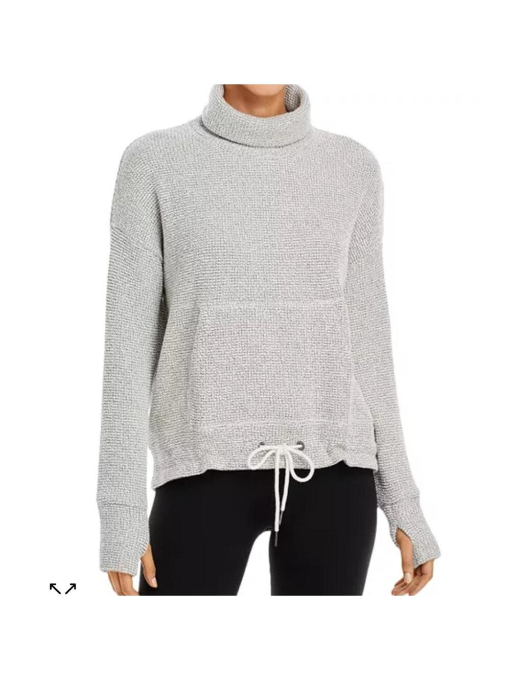 Sweaty Betty Size 6 Gray Cowl Neck Sweater